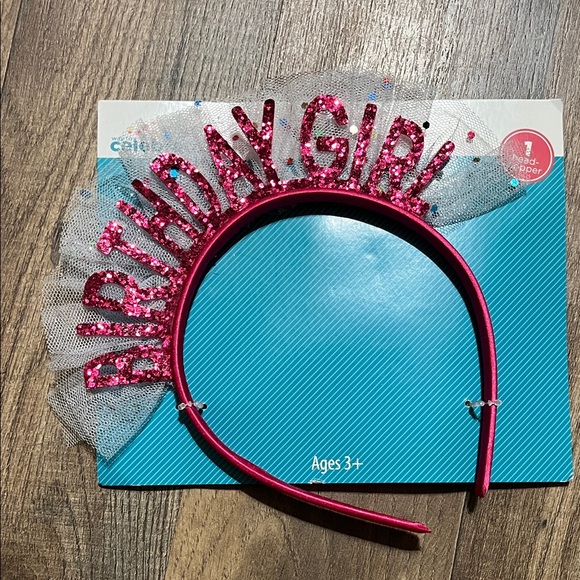 Cat & Jack Pink Glitter 'Birthday Girl' Headband - Picture 1 of 2